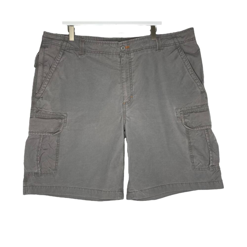 LL Bean Allagash Cargo Shorts Mens 42W Gray Natural Fit Cotton Hiking Gorpcore